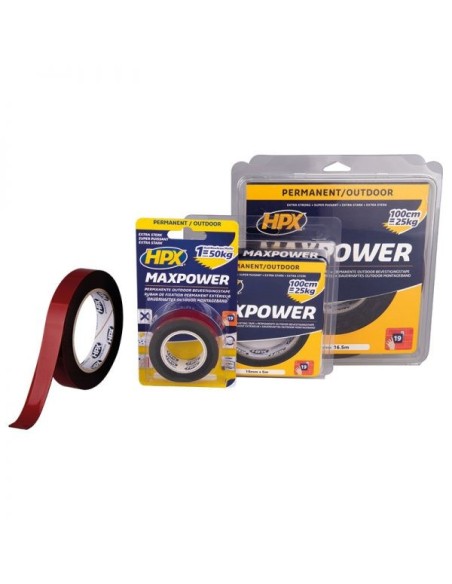 Cinta doble cara Max Power Outdoor negra
