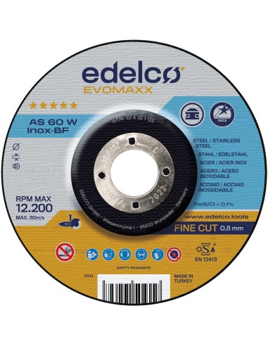 Disco de corte metal para máquina portátil AS 60 W INOX EvoMaxx