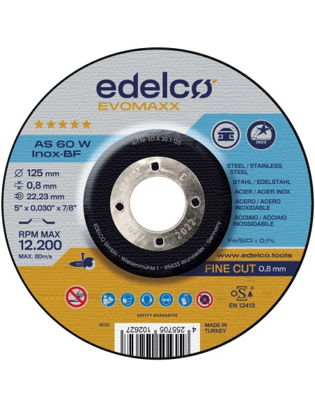 Disco de corte metal para máquina portátil AS 60 W INOX EvoMaxx