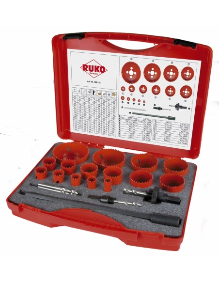 JUEGO DE 19 CORONAS PERFORADORAS HSS BIMETAL TIPO PREMIUM