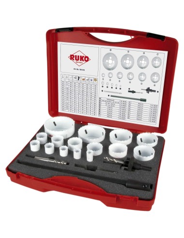 JUEGO DE 19 CORONAS PERFORADORAS HSS-CO 8 TIPO PREMIUM