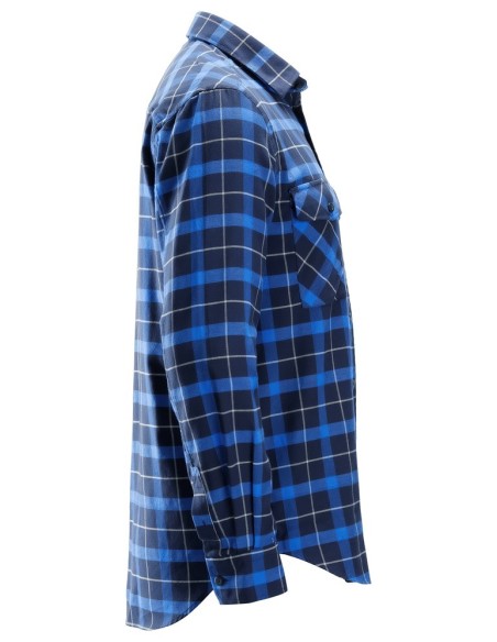 8516 Camisa de manga larga de franela de cuadros AllroundWork azul marino/ azul