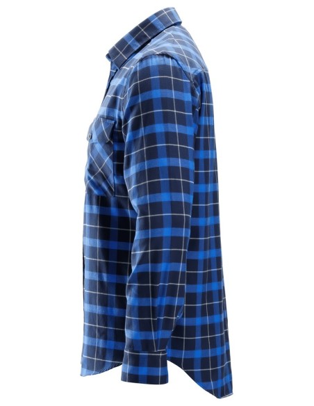 8516 Camisa de manga larga de franela de cuadros AllroundWork azul marino/ azul