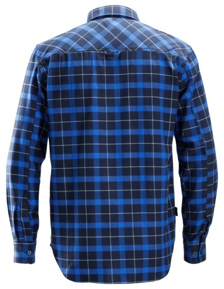 8516 Camisa de manga larga de franela de cuadros AllroundWork azul marino/ azul