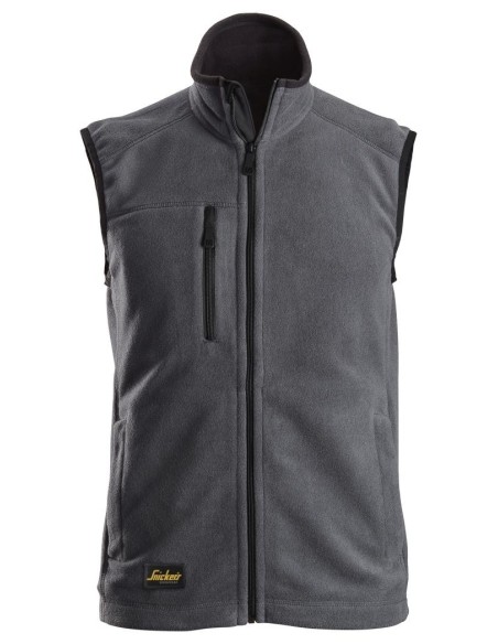 8024 Chaleco de forro polar AllroundWork Polartec gris acero/ negro