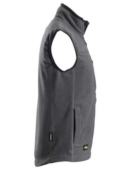 8024 Chaleco de forro polar AllroundWork Polartec gris acero/ negro
