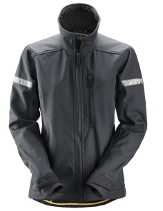 1207 Chaqueta de mujer softshell AllroundWork gris acero/ negro