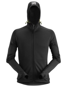 8002 Chaqueta con capucha de forro polar elastico Polartec Power Stretch 2.0 FlexiWork negro