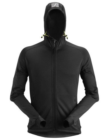 8002 Chaqueta con capucha de forro polar elastico Polartec Power Stretch 2.0 FlexiWork negro