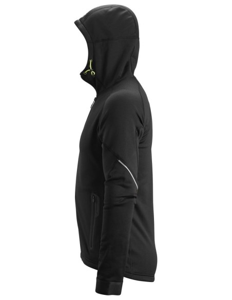 8002 Chaqueta con capucha de forro polar elastico Polartec Power Stretch 2.0 FlexiWork negro