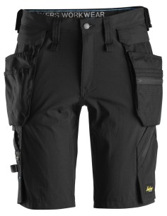 6108 Pantalones cortos de trabajo LiteWork con bolsillos flotantes desmontables negro