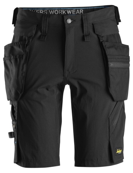 6108 Pantalones cortos de trabajo LiteWork con bolsillos flotantes desmontables negro