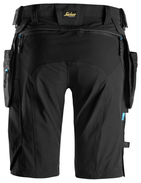 6108 Pantalones cortos de trabajo LiteWork con bolsillos flotantes desmontables negro