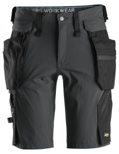6108 Pantalones cortos de trabajo LiteWork con bolsillos flotantes desmontables gris acero/ negro