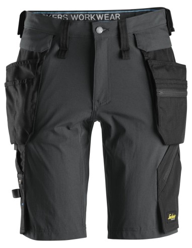 6108 Pantalones cortos de trabajo LiteWork con bolsillos flotantes desmontables gris acero/ negro