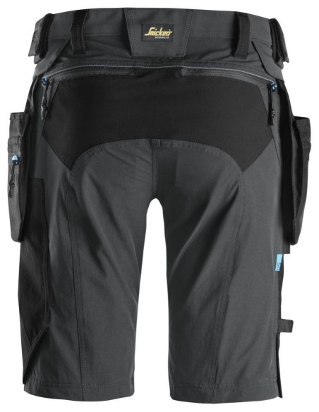 6108 Pantalones cortos de trabajo LiteWork con bolsillos flotantes desmontables gris acero/ negro