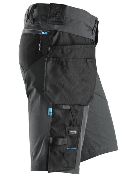 6108 Pantalones cortos de trabajo LiteWork con bolsillos flotantes desmontables gris acero/ negro