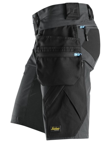 6108 Pantalones cortos de trabajo LiteWork con bolsillos flotantes desmontables gris acero/ negro