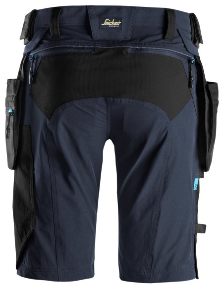 6108 Pantalones cortos de trabajo LiteWork con bolsillos flotantes desmontables azul marino/ negro