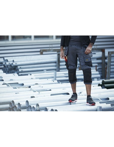 6142 Pantalones pirata de trabajo elasticos bolsillos flotantes AllroundWork Negro