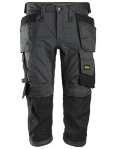 6142 Pantalones pirata de trabajo elasticos bolsillos flotantes AllroundWork Gris Acero/Negro