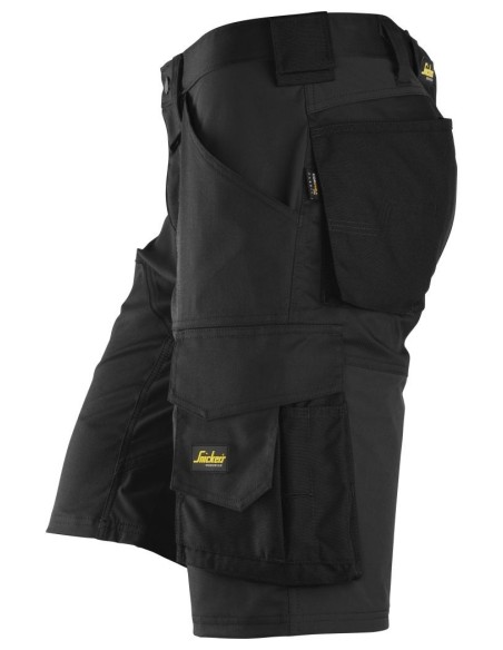 6153 Pantalones cortos de trabajo elasticos de ajuste holgado AllroundWork negro