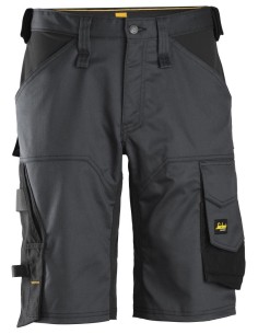 6153 Pantalones cortos de trabajo elasticos de ajuste holgado AllroundWork gris acero/ negro