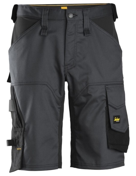 6153 Pantalones cortos de trabajo elasticos de ajuste holgado AllroundWork gris acero/ negro