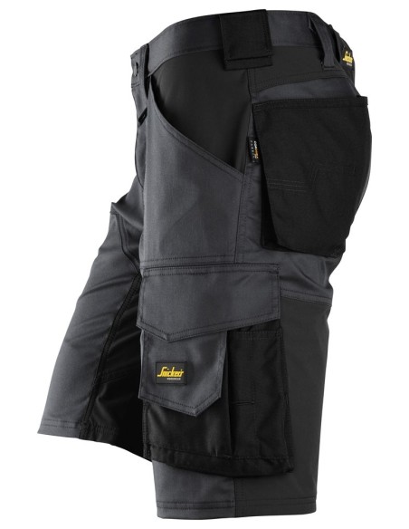 6153 Pantalones cortos de trabajo elasticos de ajuste holgado AllroundWork gris acero/ negro