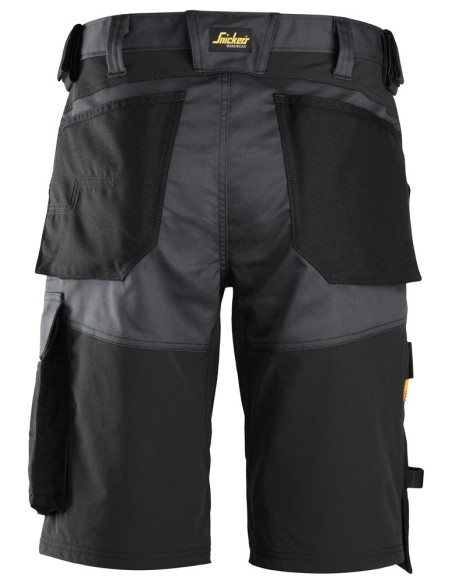 6153 Pantalones cortos de trabajo elasticos de ajuste holgado AllroundWork gris acero/ negro
