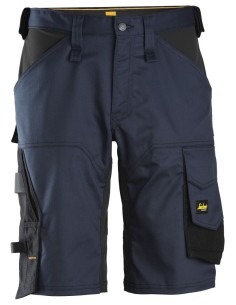 6153 Pantalones cortos de trabajo elasticos de ajuste holgado AllroundWork azul marino/ negro