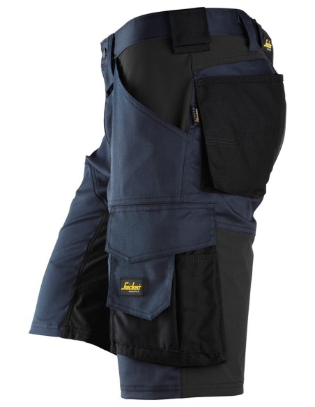 6153 Pantalones cortos de trabajo elasticos de ajuste holgado AllroundWork azul marino/ negro