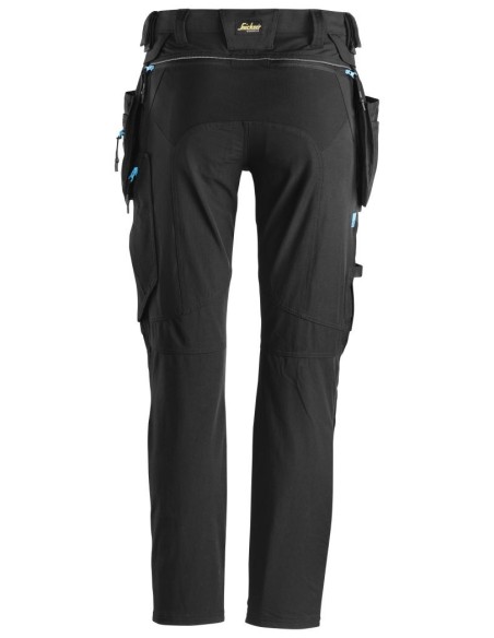 6208 Pantalones largos de trabajo bolsillos flotantes desmontables LiteWork negro