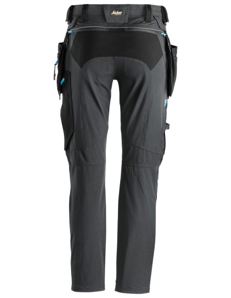 6208 Pantalones largos de trabajo bolsillos flotantes desmontables LiteWork Gris Acero/Negro