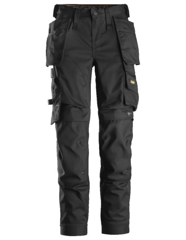 6247 Pantalones largos elasticos de trabajo para mujer con bolsillos flotantes AllroundWork negro