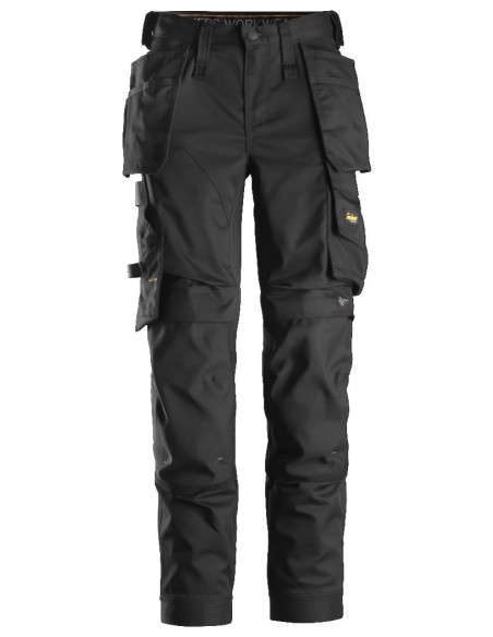 6247 Pantalones largos elasticos de trabajo para mujer con bolsillos flotantes AllroundWork negro