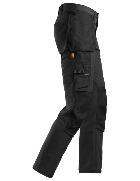 6271 Pantalones largos de trabajo elasticos AllroundWork con bolsillos flotantes color negro