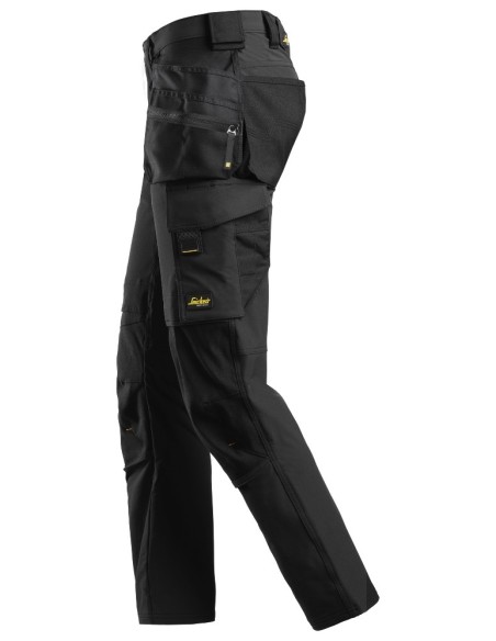 6271 Pantalones largos de trabajo elasticos AllroundWork con bolsillos flotantes color negro
