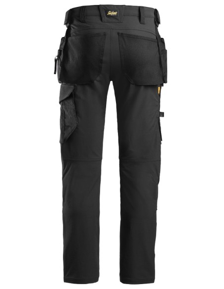 6271 Pantalones largos de trabajo elasticos AllroundWork con bolsillos flotantes color negro