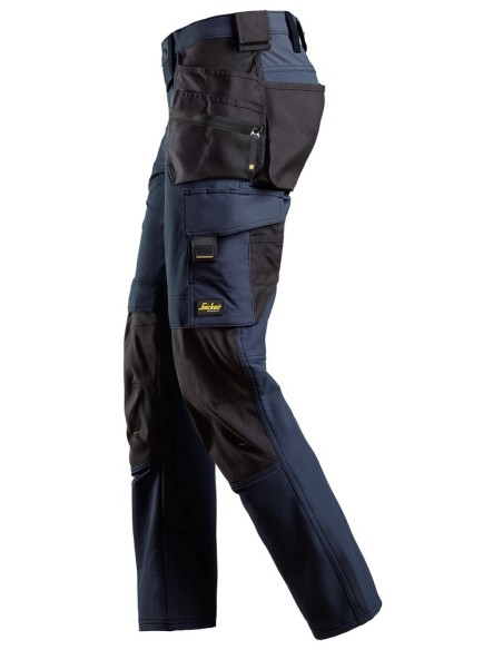 6271 Pantalones largos de trabajo elasticos AllroundWork con bolsillos flotantes color azul marino/ negro