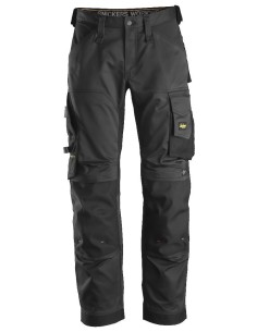 6351 Pantalones largos de trabajo elasticos ajuste holgado AllroundWork Loose Fit color negro