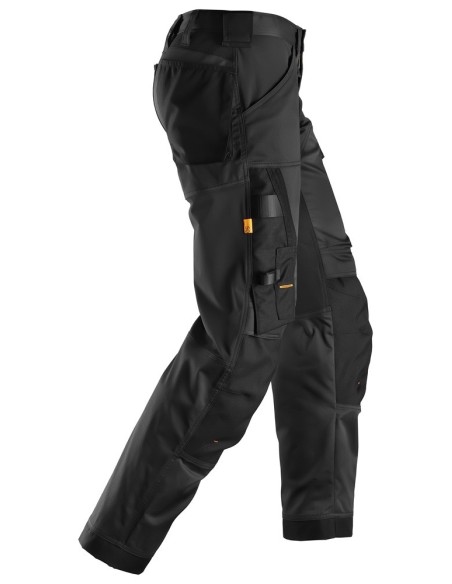 6351 Pantalones largos de trabajo elasticos ajuste holgado AllroundWork Loose Fit color negro