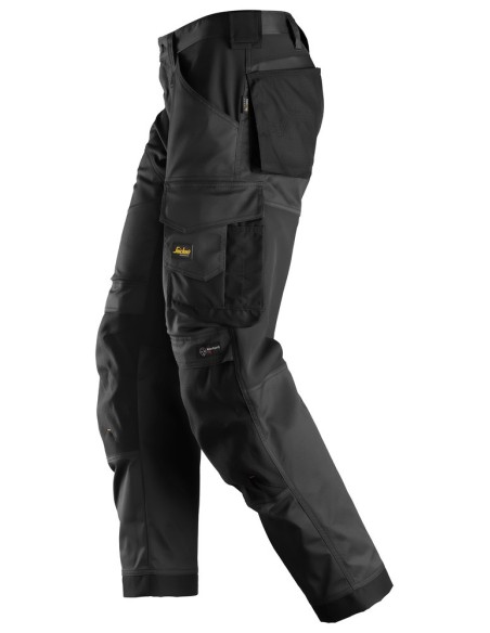6351 Pantalones largos de trabajo elasticos ajuste holgado AllroundWork Loose Fit color negro