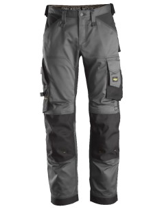 6351 Pantalones largos de trabajo elasticos ajuste holgado AllroundWork Loose Fit color gris acero/ negro
