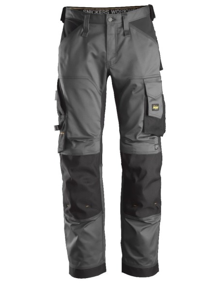 6351 Pantalones largos de trabajo elasticos ajuste holgado AllroundWork Loose Fit color gris acero/ negro