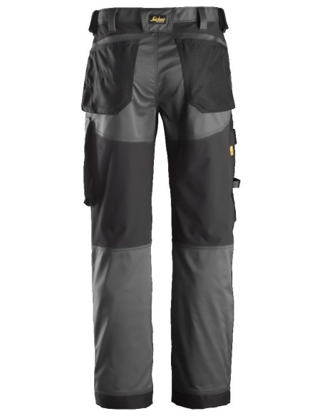 6351 Pantalones largos de trabajo elasticos ajuste holgado AllroundWork Loose Fit color gris acero/ negro