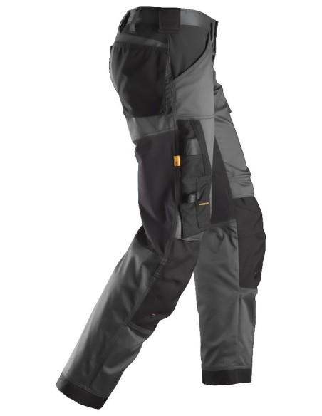 6351 Pantalones largos de trabajo elasticos ajuste holgado AllroundWork Loose Fit color gris acero/ negro