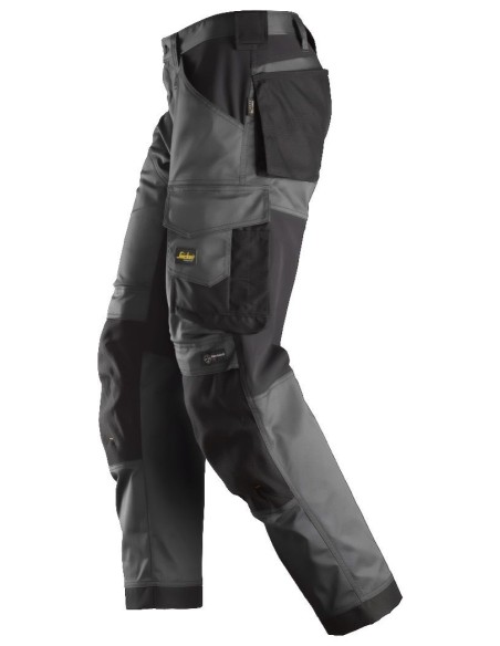 6351 Pantalones largos de trabajo elasticos ajuste holgado AllroundWork Loose Fit color gris acero/ negro