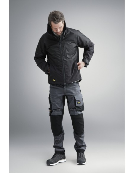 6351 Pantalones largos de trabajo elasticos ajuste holgado AllroundWork Loose Fit color gris acero/ negro