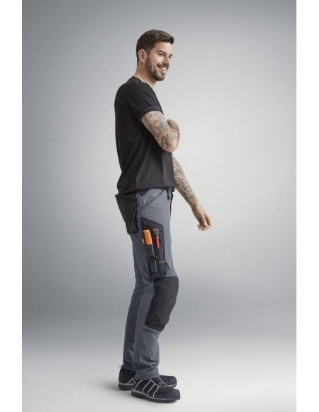 6371 Pantalones largos de trabajo elasticos AllroundWork color gris acero/ negro